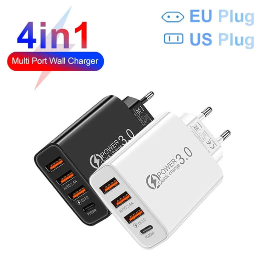 Power Up Anywhere: 20W Multi-Port Wall Charger for Fast Charging All Your Devices