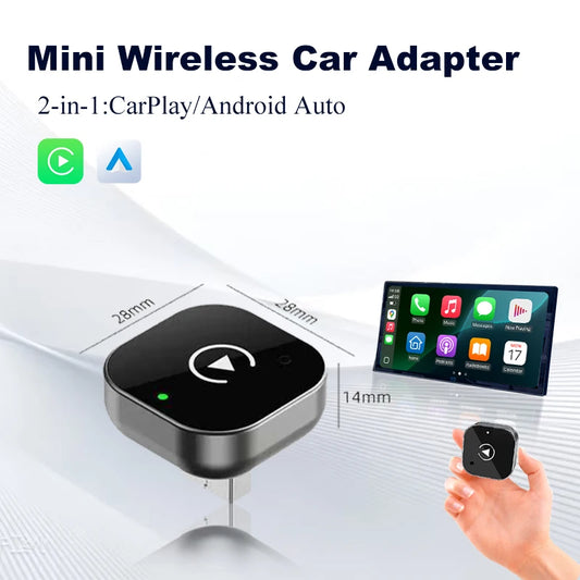 Transform Your Driving Experience with the Carplay Android Auto Wireless Adapter - 2 in 1 Smart Mini Box for Effortless Connectivity in Toyota, VW, Peugeot, Mazda, and Ford